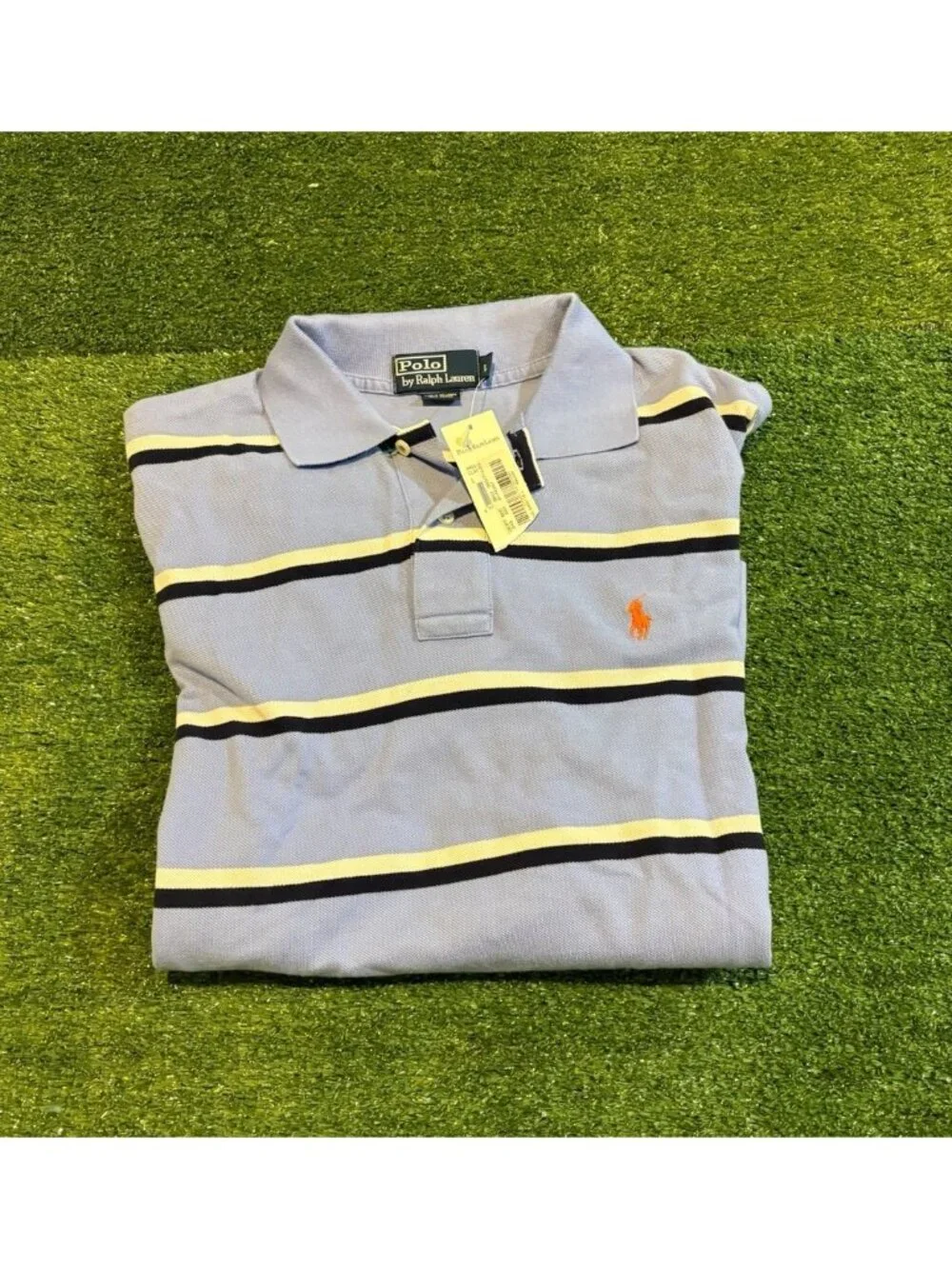 Vintage Polo Ralph Lauren polo mens large blue white deadstock new short sleeve